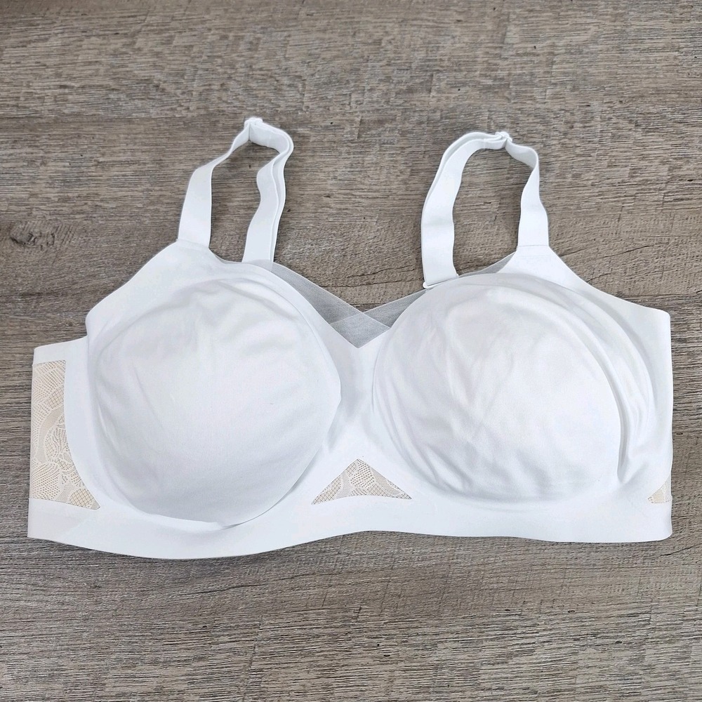 EUC Honeylove Crossover Bra White Size 1xl+ Wireless Comfort